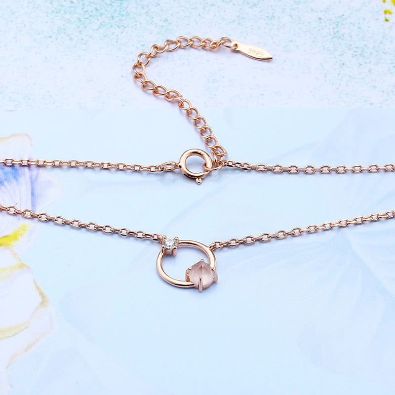 Blush Halo Rose Quartz Necklace