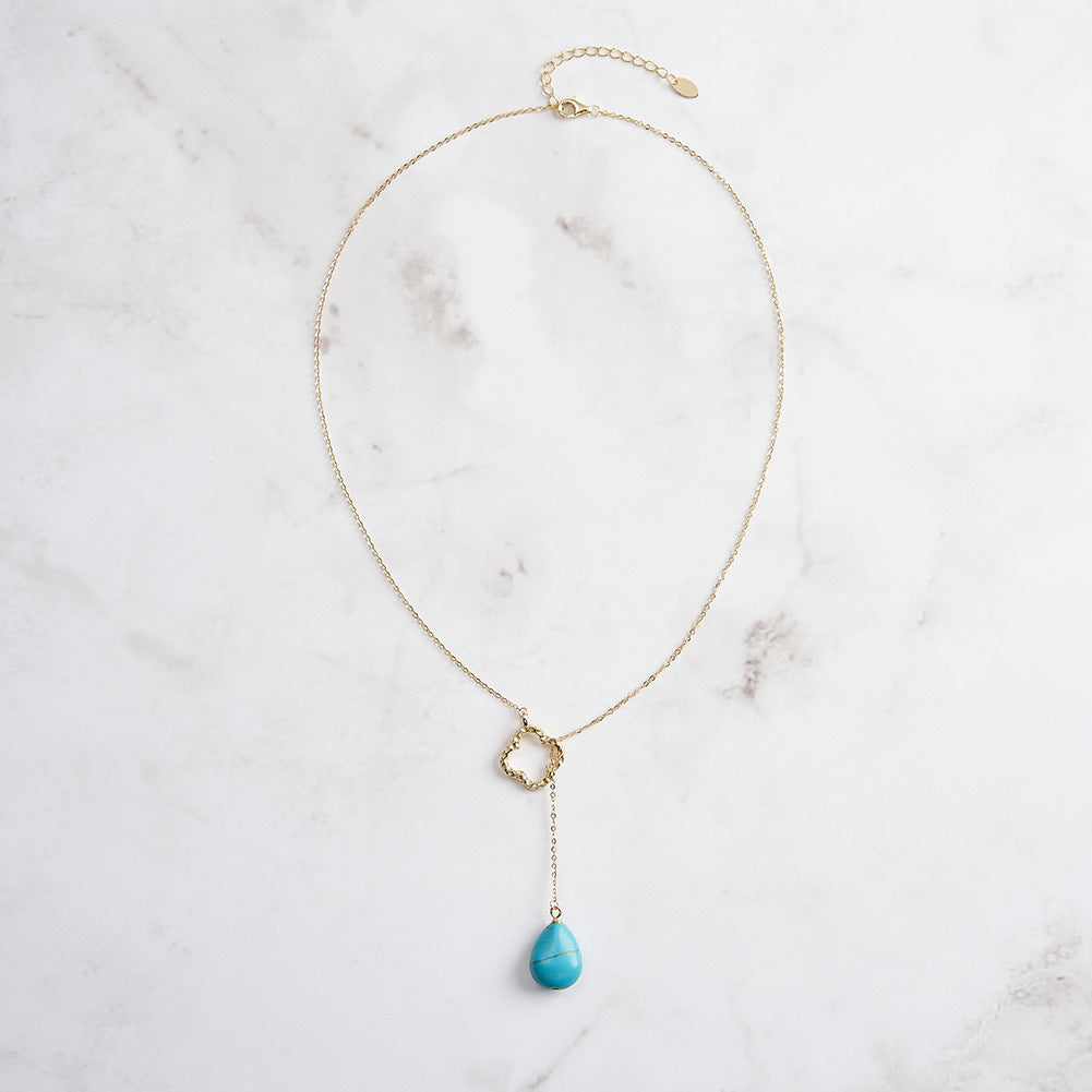 Turquoise Clover Y-Necklace