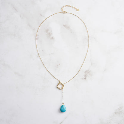Turquoise Clover Y-Necklace