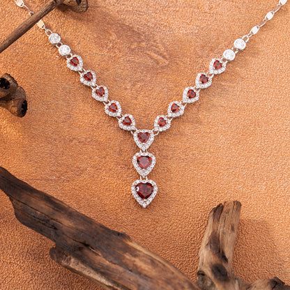 Crimson Heart Garnet Necklace