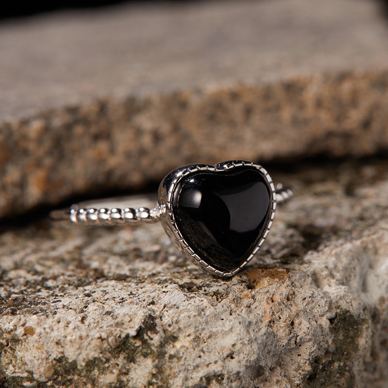 Midnight Heart Onyx Ring
