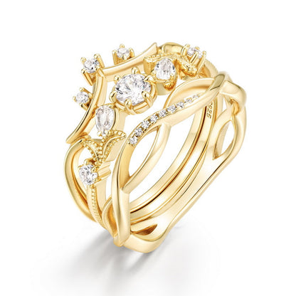 Pure Light Crystal Ring Set