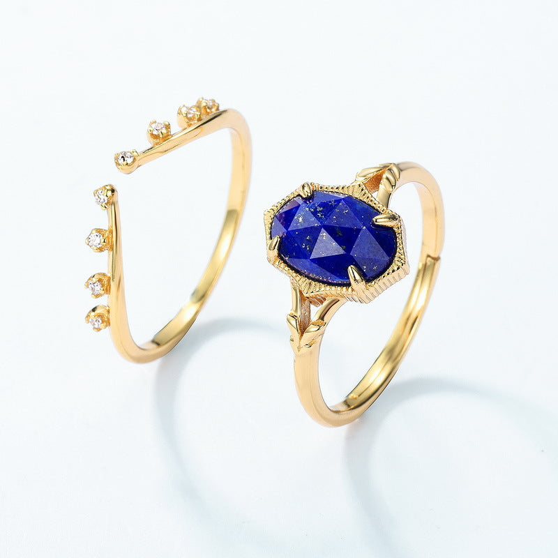 Celestial Lapis Stacking Ring Set
