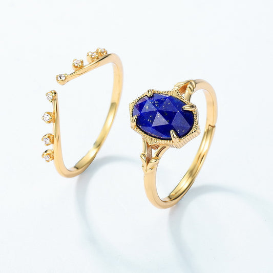 Celestial Lapis Stacking Ring Set