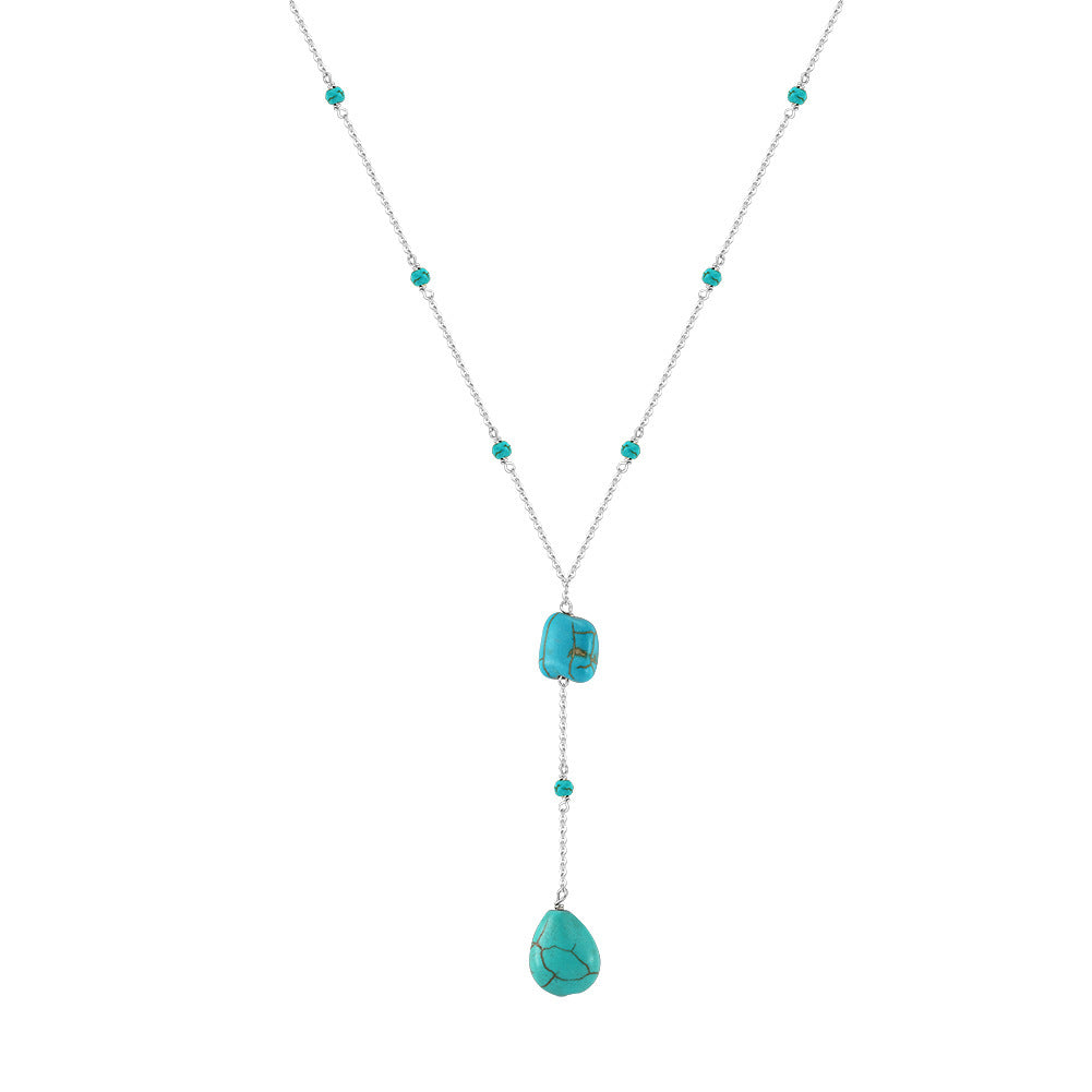 Turquoise Teardrop Y-Necklace