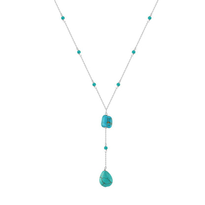 Turquoise Teardrop Y-Necklace