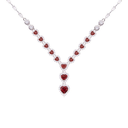 Crimson Heart Garnet Necklace