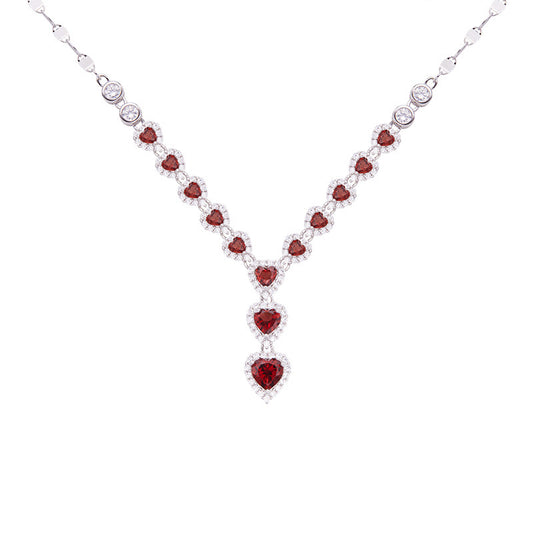 Crimson Heart Garnet Necklace