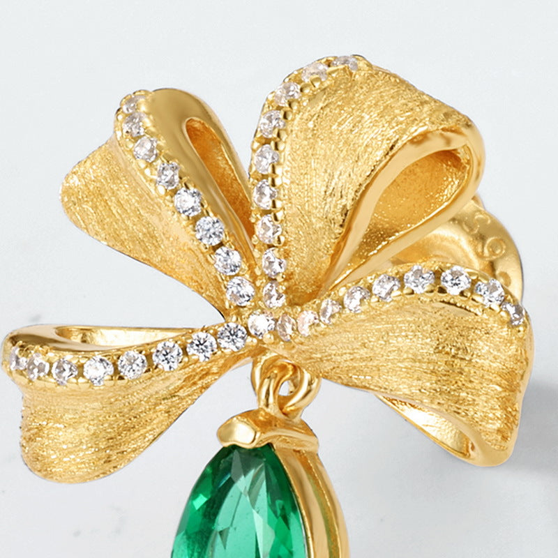 Bella Emerald Grace Bow Earrings