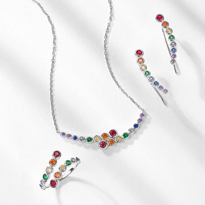 Rainbow Sparkle S925 Sterling Silver Necklace
