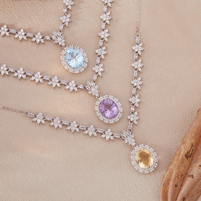 Flora Amethyst & Citrine & Topaz Necklace