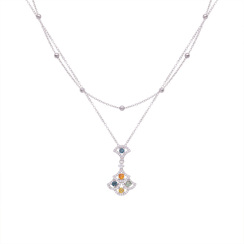 Lumière Sapphire Fan Necklace