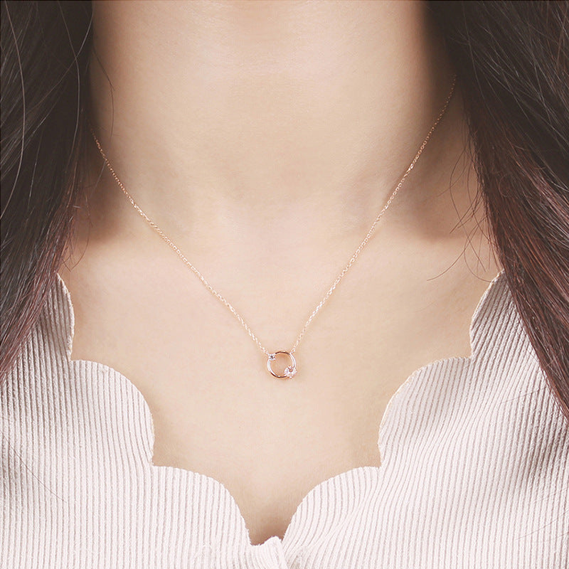 Blush Halo Rose Quartz Necklace