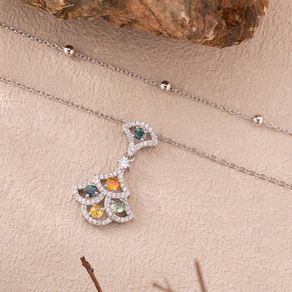 Lumière Sapphire Fan Necklace