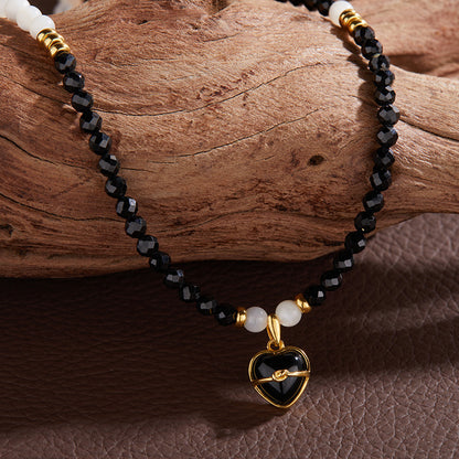 Midnight Protection Heart Necklace