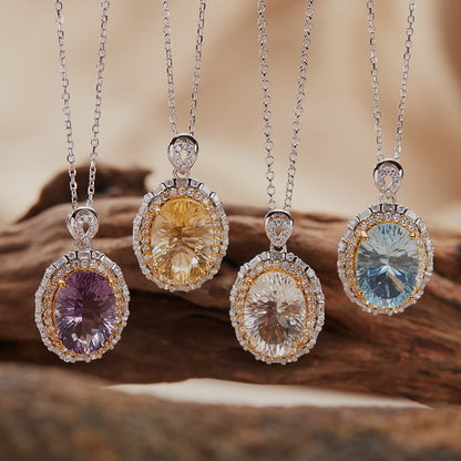 Aurora Halo Crystal Necklace