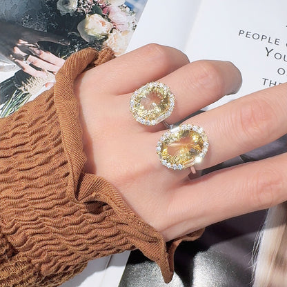 Elysian Halo Crystal Open Ring