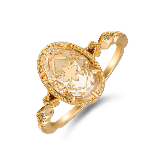 Celeste Blossom White Crystal Ring