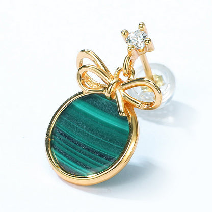 Grace Malachite Bow Earrings