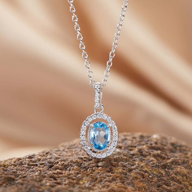 Aurélie Oval Gemstone Necklace