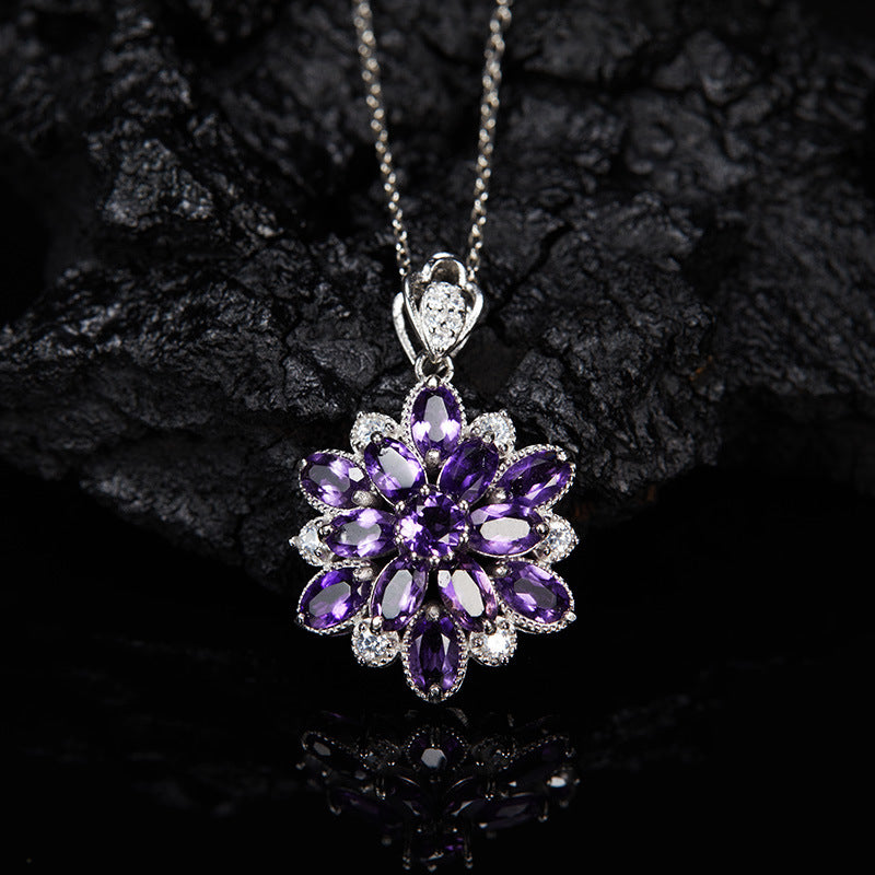Bloom Radiance Gemstone Flower Necklace