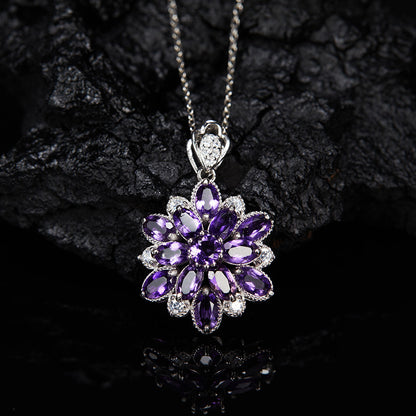 Bloom Radiance Gemstone Flower Necklace