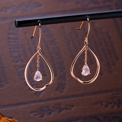 Ethereal Rose Quartz Drop Earrings