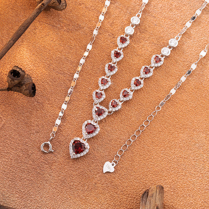 Crimson Heart Garnet Necklace