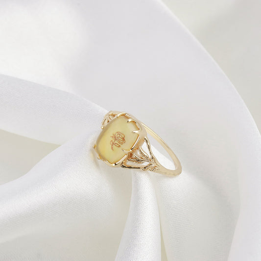 Citrine & Mother-of-Pearl Bloom Ring