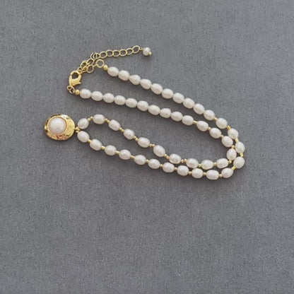 Audrey French Style Pearl Necklace